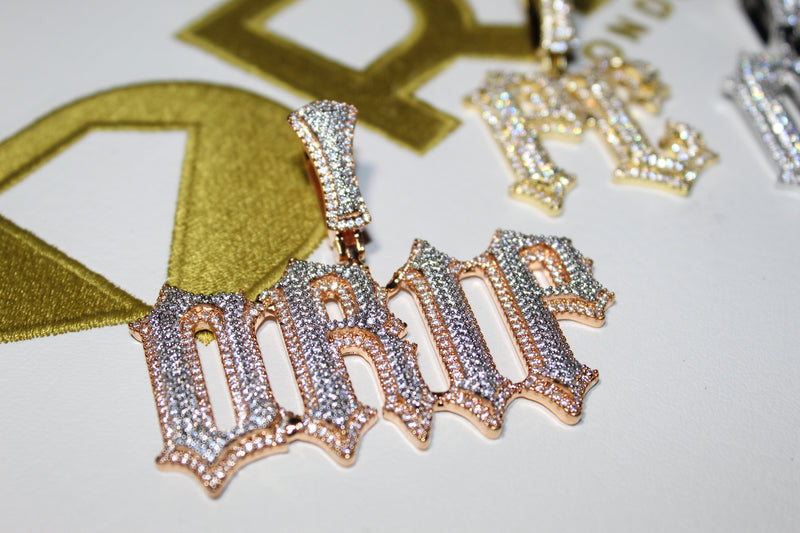 Custom Thorn Letter Pendants - Silver, Gold or Rose Gold - Matching Rope Chain