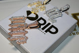 Custom Thorn Letter Pendants - Silver, Gold or Rose Gold - Matching Rope Chain