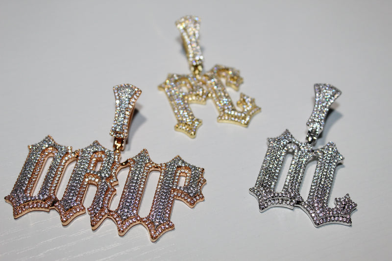 Custom Thorn Letter Pendants - Silver, Gold or Rose Gold - Matching Rope Chain