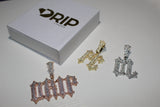 Custom Thorn Letter Pendants - Silver, Gold or Rose Gold - Matching Rope Chain