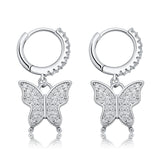 Butterfly 925 Earrings - Sterling Silver - 9mm