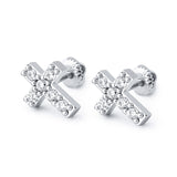 Mini Cross 925 Earrings - Sterling Silver