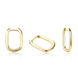 Rectangular Hoop Earrings - Gold