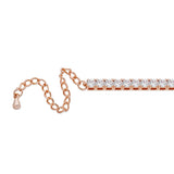 Hamsa Blue Eye Encrusted Anklet - Rose Gold