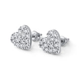 Mini Heart Shaped 925 Earrings - Sterling Silver