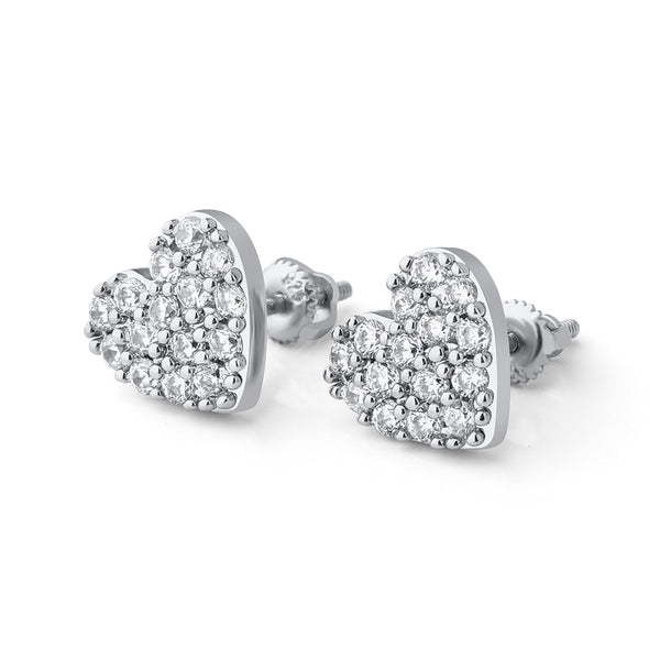 Mini Heart Shaped 925 Earrings - Sterling Silver