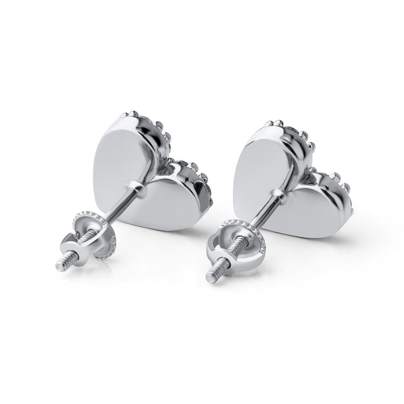 Mini Heart Shaped 925 Earrings - Sterling Silver