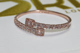 Rose Gold Baguette Bracelet - Plated - 7 Inch