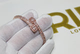 Rose Gold Baguette Bracelet - Plated - 7 Inch