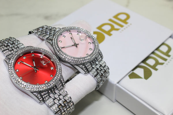 Women's Watch - Pink Pearl or Red Face - Unisex - One Size