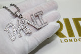 Custom Baguette Letter Pendants - (1-9 Letter) - Silver or Gold - Matching Rope Chain