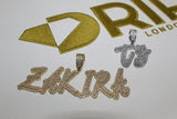 Custom Script Layered Letter Pendant - (2-8 Letter) - CZ Set - Silver or Gold - Matching Rope Chain