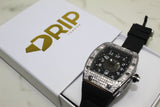 Premium Encrusted Sports Watch - Rubber Strap - Black - Unisex - One Size