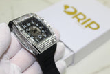 Premium Encrusted Sports Watch - Rubber Strap - Black - Unisex - One Size