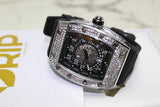 Premium Encrusted Sports Watch - Rubber Strap - Black - Unisex - One Size