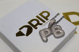 Custom Bubble Letter Pendants - (2-8 Letter) - Silver or Gold - Matching Rope Chain