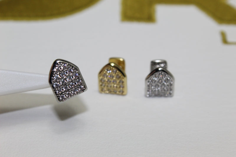 Silver and Gold - Encrusted Single Tooth Caps (Plated) - Water Moulded