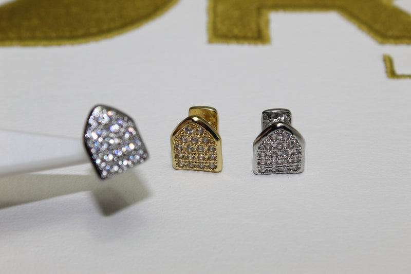 Silver and Gold - Encrusted Single Tooth Caps (Plated) - Water Moulded