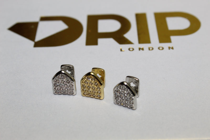 Silver and Gold - Encrusted Single Tooth Caps (Plated) - Water Moulded