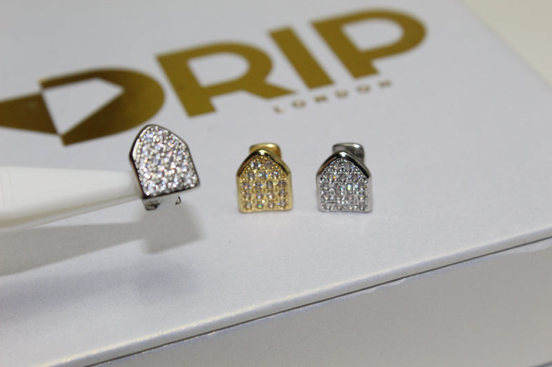 Silver and Gold - Encrusted Single Tooth Caps (Plated) - Water Moulded