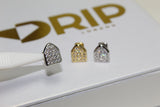 Silver and Gold - Encrusted Single Tooth Caps (Plated) - Water Moulded