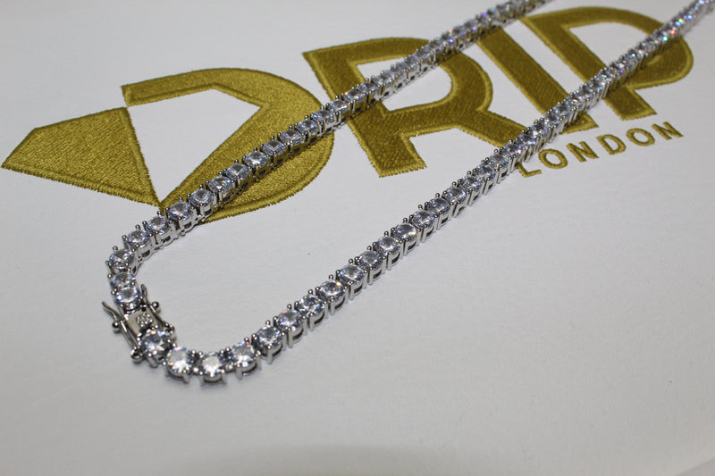 Tennis Chain - Cubic Zirconia - Silver - Various Lengths