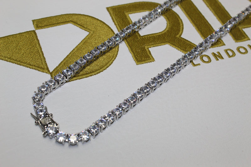 Tennis Chain - Cubic Zirconia - Silver - Various Lengths