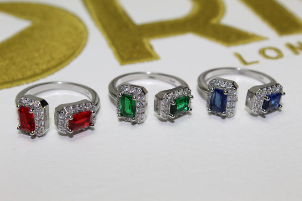 Emerald Ring - Red, Blue & Green - One Size Fits All