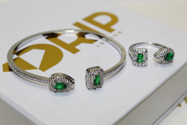 The Virgon Green Bracelet & Ring - Bundle - Plated