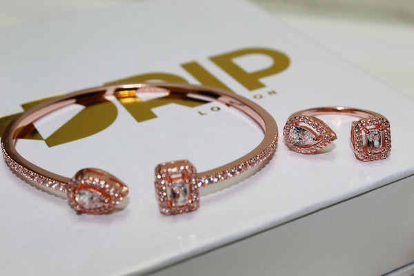 The Virgon Rose Gold Bracelet & Ring - Bundle - Plated