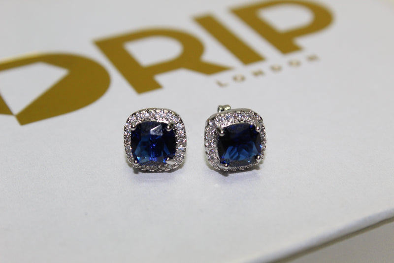 Diamond 10mm Earrings - Silver, Blue, Pink & Purple