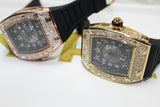 Premium Encrusted Sports Watch - Rubber Strap - Rose or Gold - Unisex - One Size