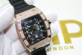 Premium Encrusted Sports Watch - Rubber Strap - Rose or Gold - Unisex - One Size