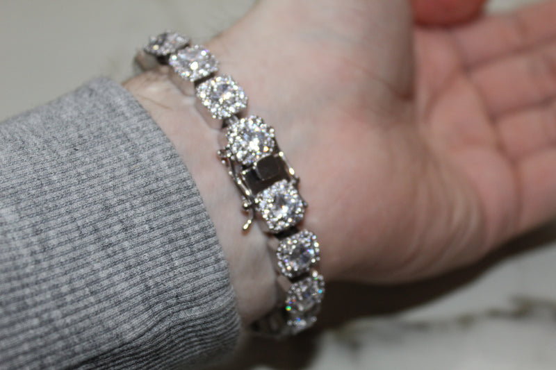 Solitaire Tennis Bracelet - Plated - 7/8 Inch