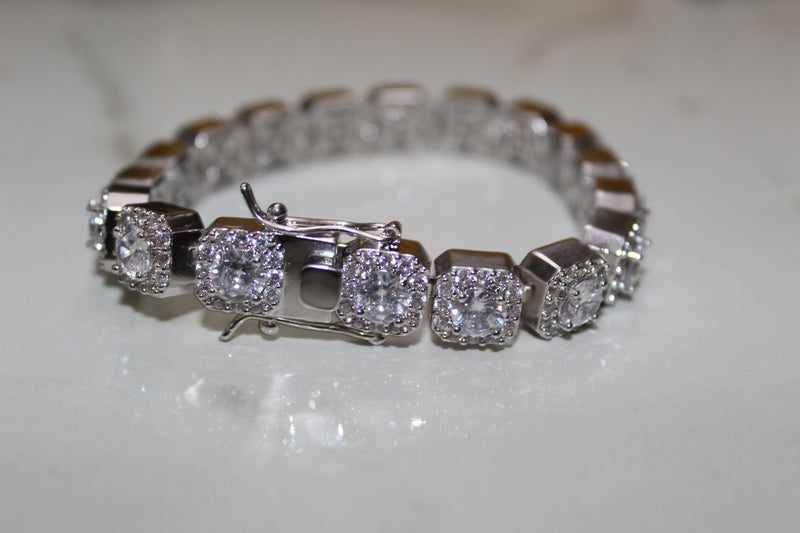 Solitaire Tennis Bracelet - Plated - 7/8 Inch