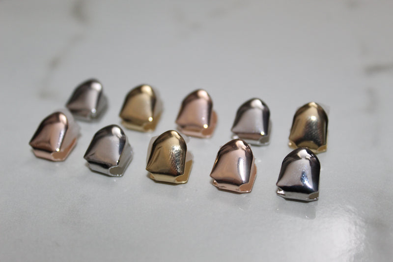 Silver, Gold and Rose Gold - Single Tooth Caps (Plated)