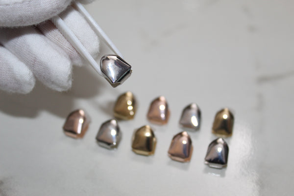 Silver, Gold and Rose Gold - Single Tooth Caps (Plated)