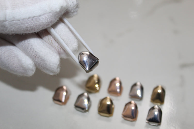 Silver, Gold and Rose Gold - Single Tooth Caps (Plated)