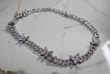 Butterfly Encrusted Cuban Chain - 9mm Cubic Zirconia - Silver - Various Lengths