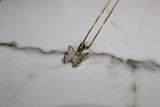 Butterfly Micro 925 Necklace - Cubic Zirconia - Pendant - Silver Or Gold - Rope Chain