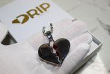 Broken Heart Necklace - Cubic Zircona - Pendant - Silver - Rope Chain