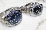 Quartz 41mm Watch - Silver or Blue - Diamond Bezel - Unisex - One Size