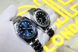 Quartz 41mm Watch - Silver or Blue - Diamond Bezel - Unisex - One Size