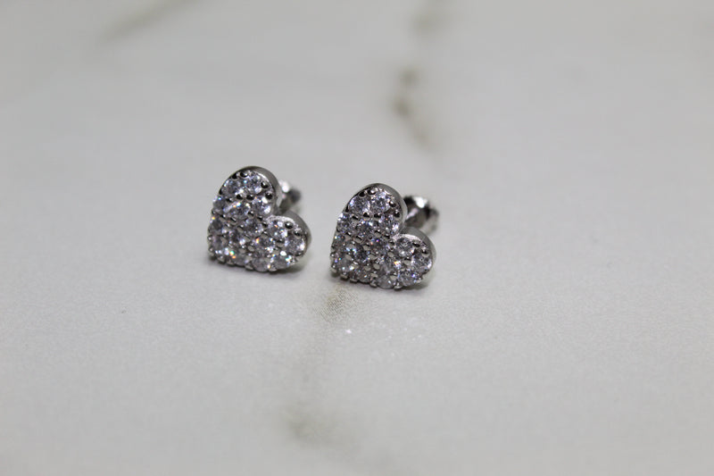 Mini Heart Shaped 925 Earrings - Sterling Silver