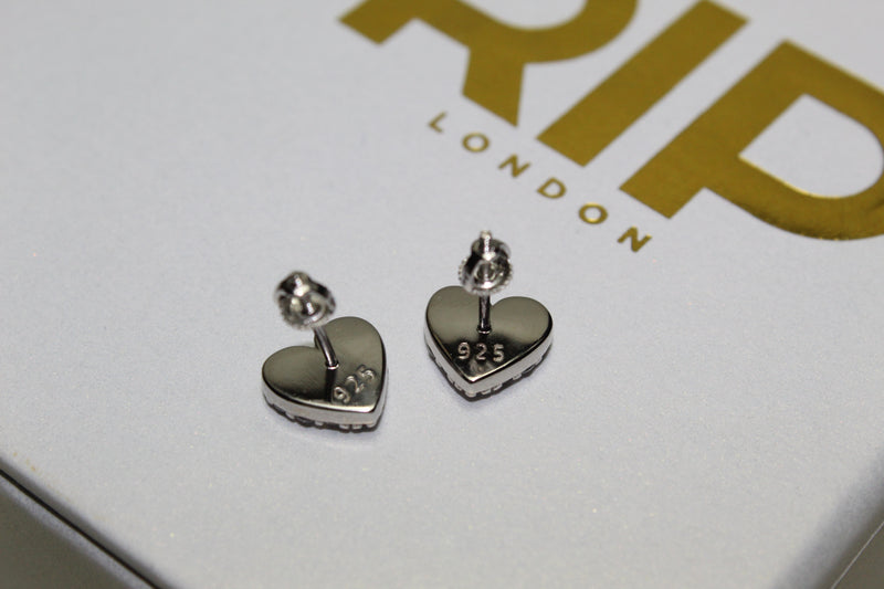 Mini Heart Shaped 925 Earrings - Sterling Silver