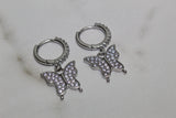 Butterfly 925 Earrings - Sterling Silver - 9mm