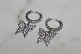 Butterfly 925 Earrings - Sterling Silver - 9mm