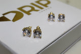 Micro Paved Studded Diamond Earrings 4mm - Gold