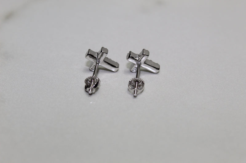 Mini Cross 925 Earrings - Sterling Silver