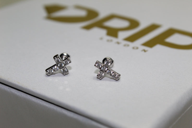 Mini Cross 925 Earrings - Sterling Silver